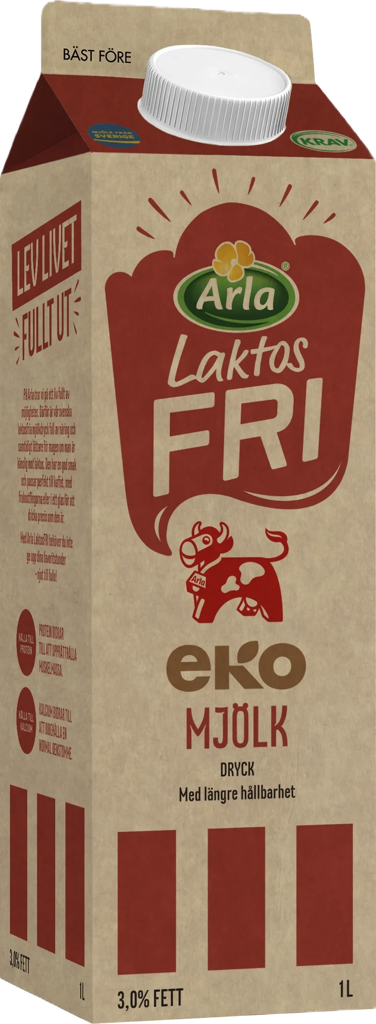 Laktosfri eko standardmjölkdryck 3.0% 1 liter