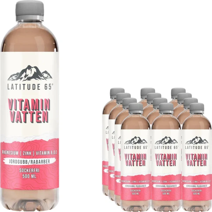 Vitaminvatten Jordgubb-Rabarber 12-pack