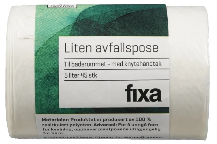 Avfallsposer Baderom 5l 45stk Fixa