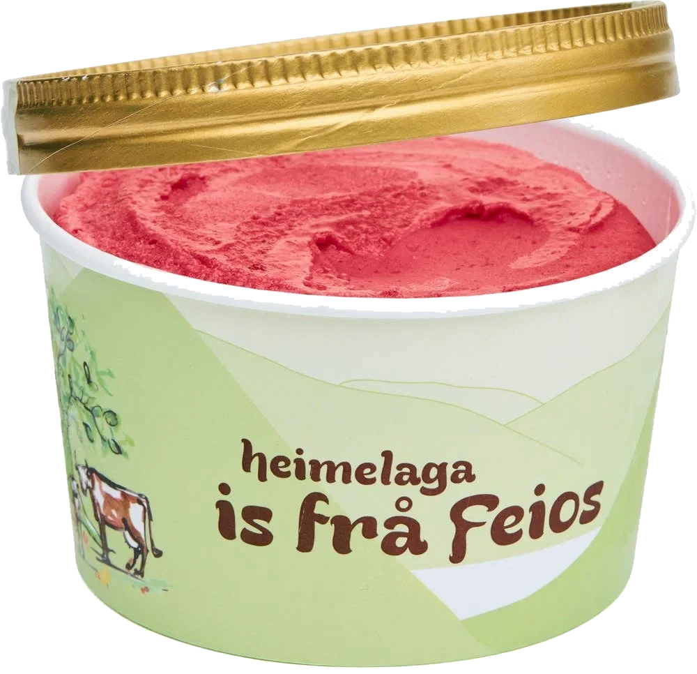 Økologisk bringebærsorbet