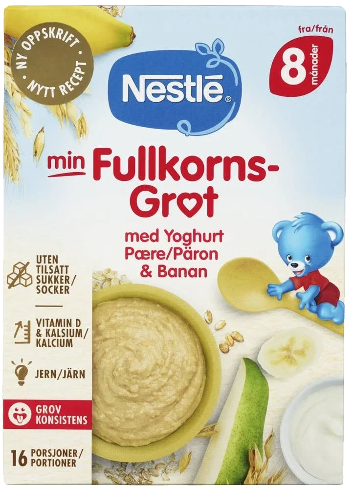 Min Fullkornsgrøt Yoghurt, pære og banan
