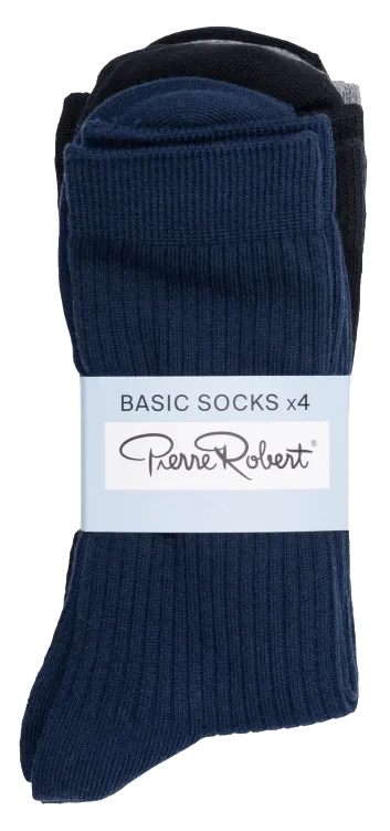 Basic Socks X4 Blagreyrib 41-45 Pierre Robert