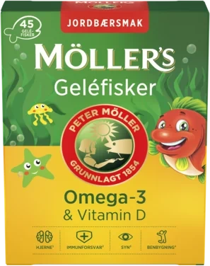 Møllers Omega3 Fisk Jordbær 45stk