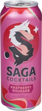 Saga Cocktail Raspberry&Rhubarb 0,5l boks