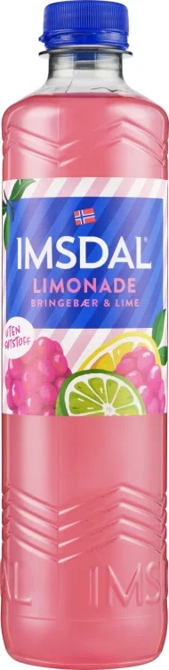 Imsdal Limonade Bringebær&Lime 0,5l flaske