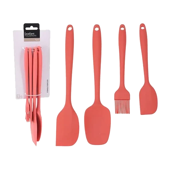Kjøkkenredskapssett i Silikon - 4pk