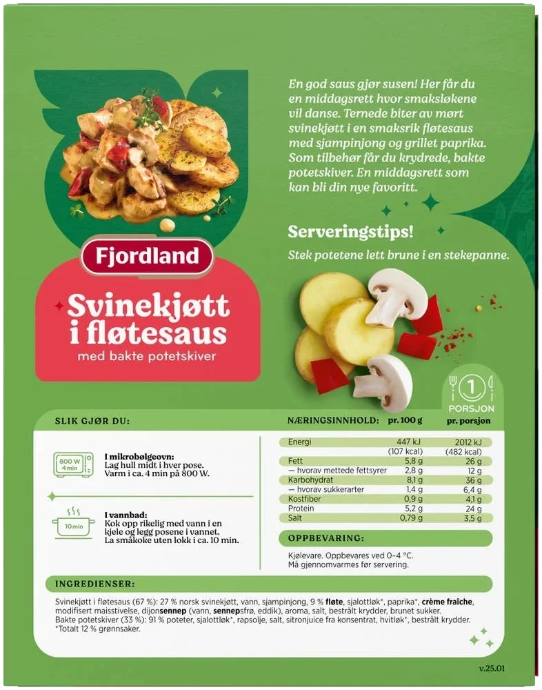 Svinekjøtt i fløtesaus