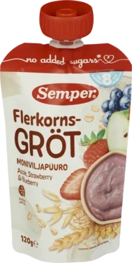 Flerkornsgrøt Eple,Jordb,Blåb 120g Semper