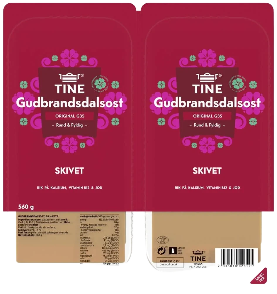 Gudbrandsdalsost Hotellbrett 40skiver