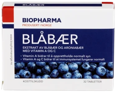 Biopharma Blåbær med Aroniabær 32stk