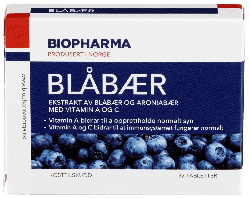 Biopharma Blåbær med Aroniabær 32stk