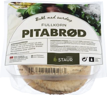 Staur Pitabrød fullkorn 4 x 80g