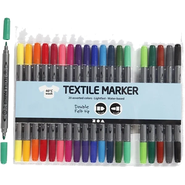 Tekstiltusj 2,3+3,6 Mm 20 Stk