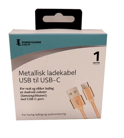 Ladekabel USB-C 1m Fersken