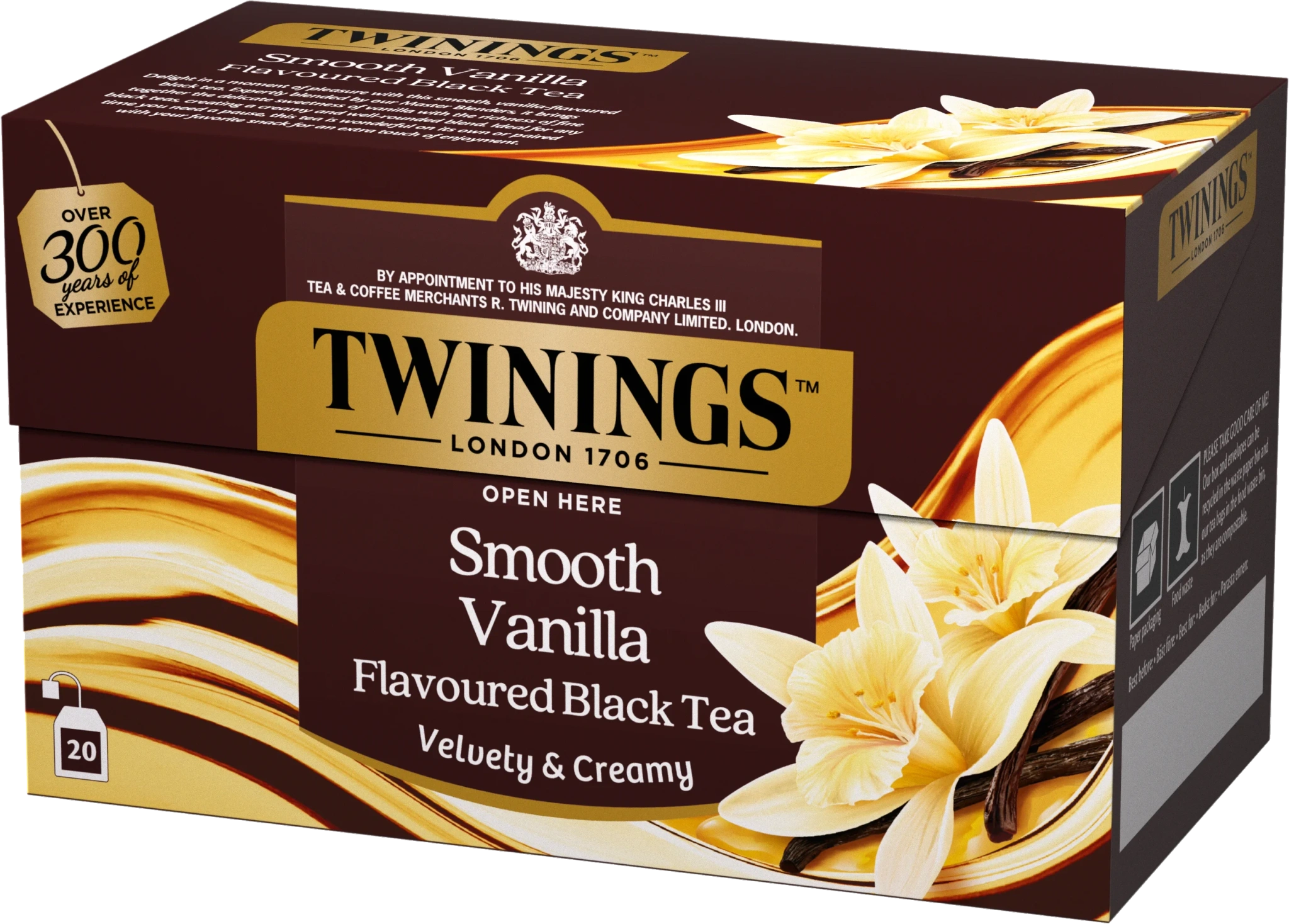 Svart te Smooth Vanilla 20-pack
