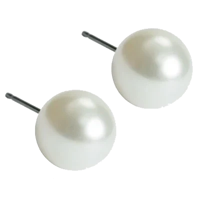 Blomdahl White Pearl Vit 8 mm