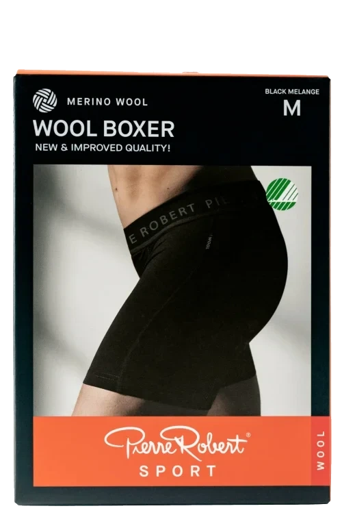 Boxer Wool Sport Black Xl Pierre-Robert