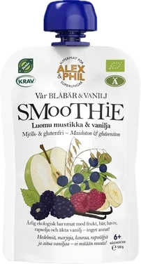 Blåbær- & Vaniljesmoothie 100g Alex&phil