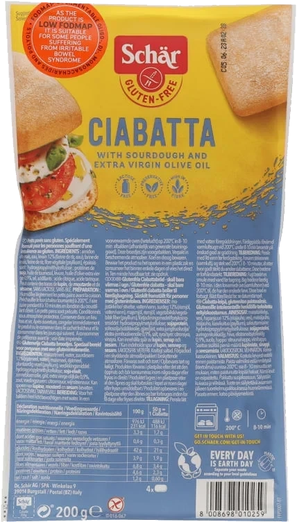 Ciabatta glutenfri 200g Schar