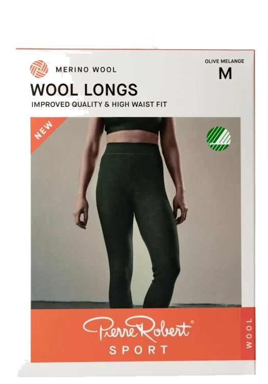 Wool Longs Sport Olive Melange L Pierre-Robert