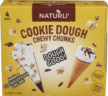 Krone-Is Cookie Dough 4pk Naturli'