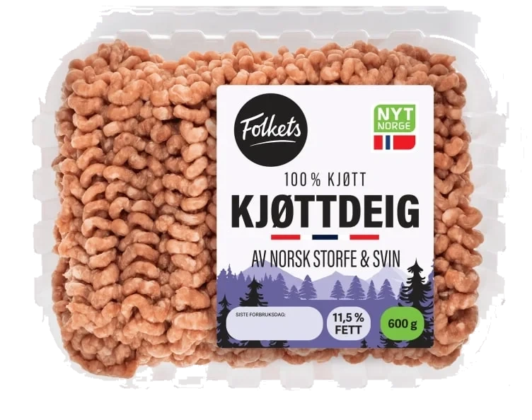 Kjøttdeig Storfe&Svin 600g Folkets