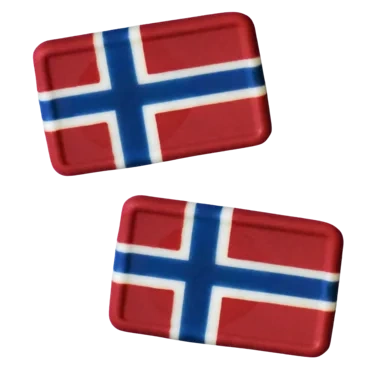 Sjokoladepynt Norsk flagg 37x23mm, 294 stk