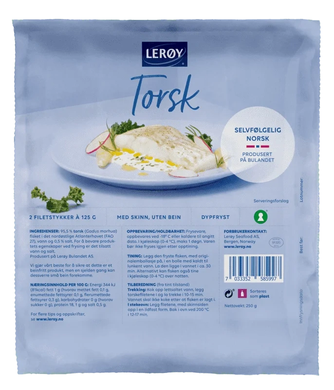 Lerøy Torskefilet 2x125g