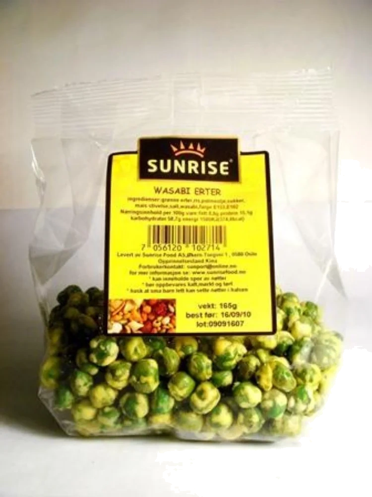 Sunrise Wasabi Erter 130g