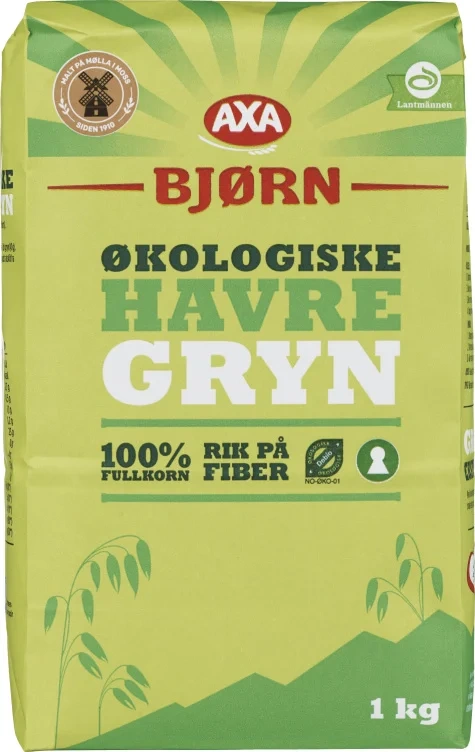 Havregryn Lettkokte Økologisk 1kg Axa