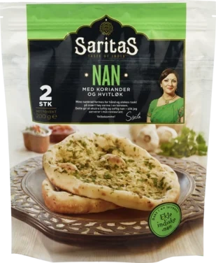 SaritaS nanbrød hvitløk og koriander