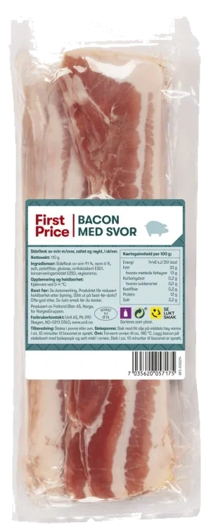 Bacon m/Svor skivet 110g First Price