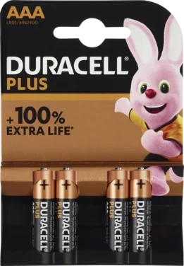Duracell Plus Aaa Alkalisk Batteri Svanen 4pk
