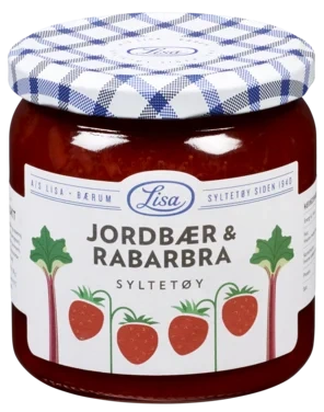 Jordbær-rabarbrasyltetøy 420 g Lisa