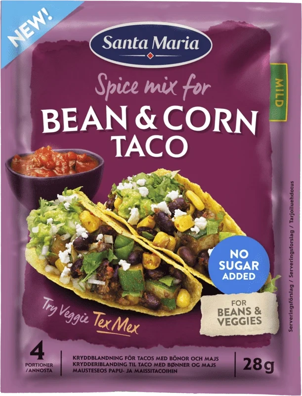 Bean & Corn Taco Spice Mix 28g Santa Maria