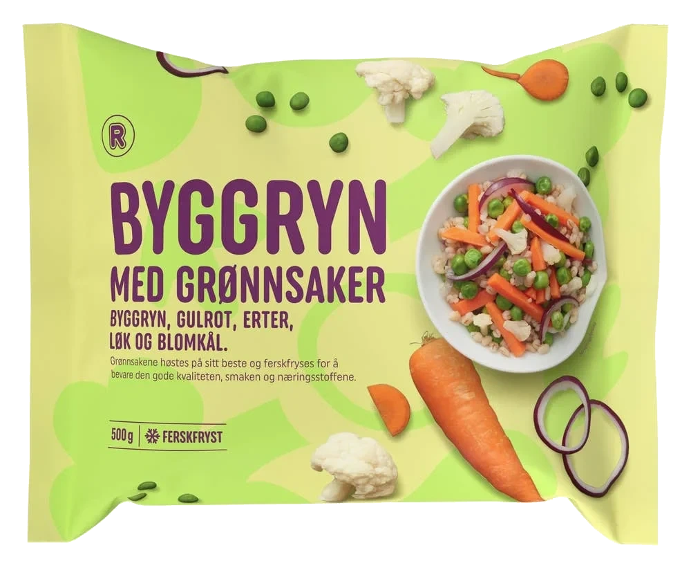 Byggryn med grønnsaker