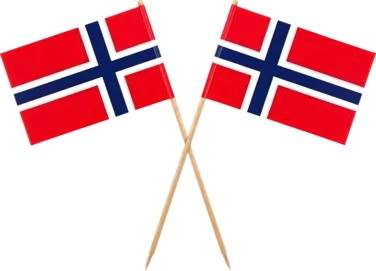 Norsk Flagg på Trepinne