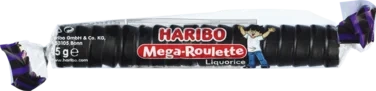 MEGA ROULETTE LIQUORICE 45G HARIBO