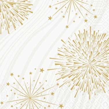 Serviett 3l33cm Sparkly White
