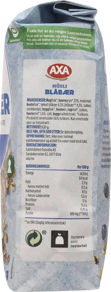 Blåbærmüsli