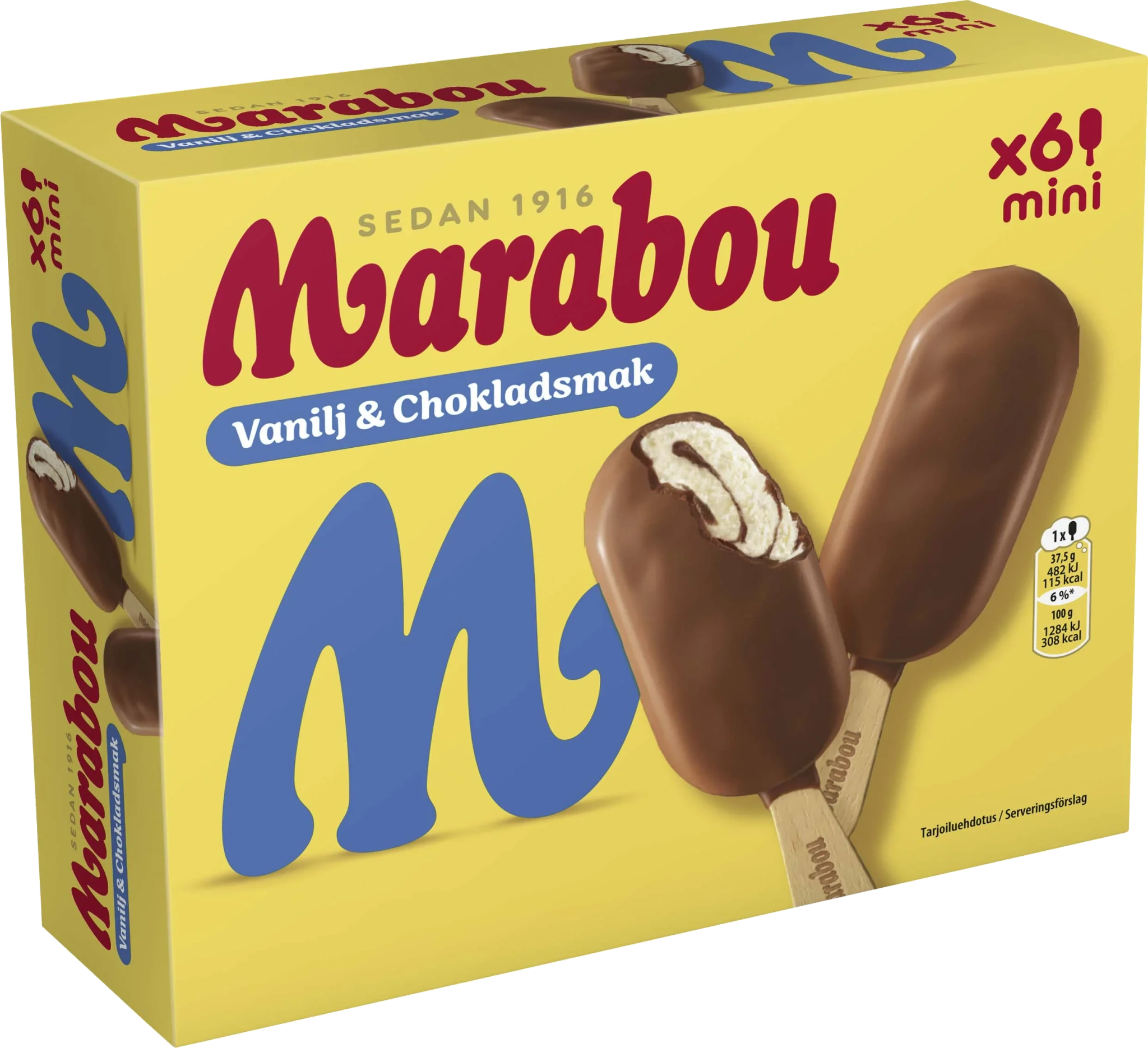 Glasspinnar Vanilj & choklad Mini 6-pack
