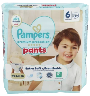 Pampers Bleier Prem Prot Pants S6 13-19kg 27stk