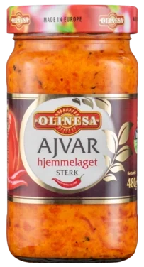 Ajvar Hjemmelaget Sterk 480g Olinesa
