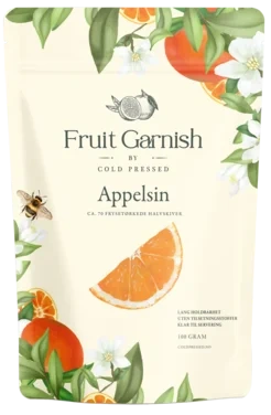 Appelsin, Frysetørkede Halvskiver 100g - Fruit Garnish By Cold Pressed