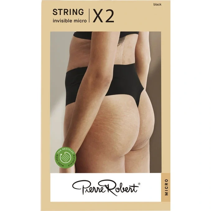Stringtrosor Micro Svart Stl. S 2-pack