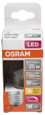 Lyspære Led Cl P 25 Klar Dim E27 Osram