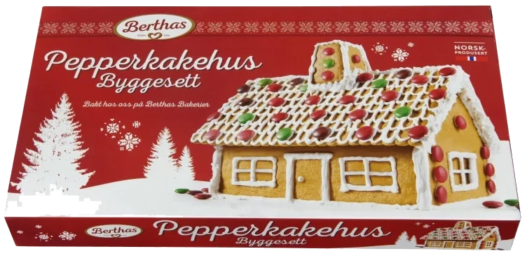 Pepperkakehus Byggesett 385g Berthas