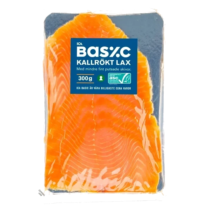 Lax kallrökt skivad 300g ICA Basic