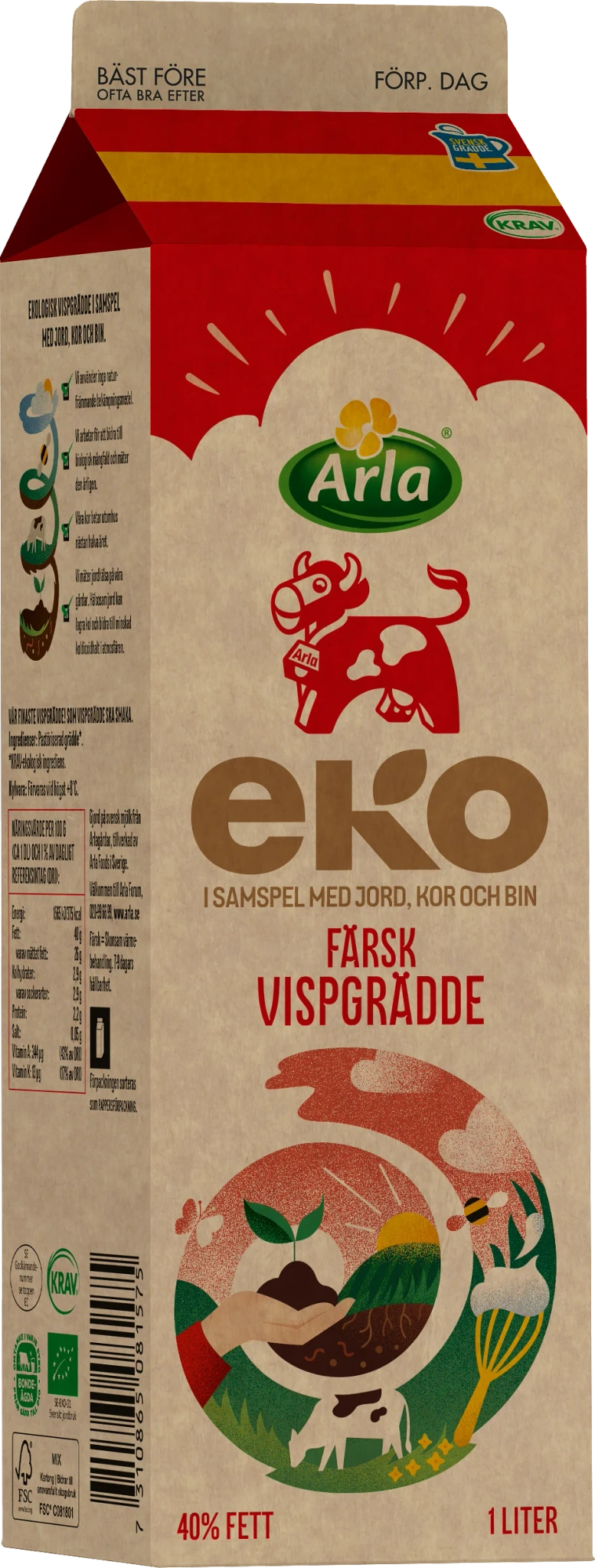 Eko färsk vispgrädde 40% 1 liter