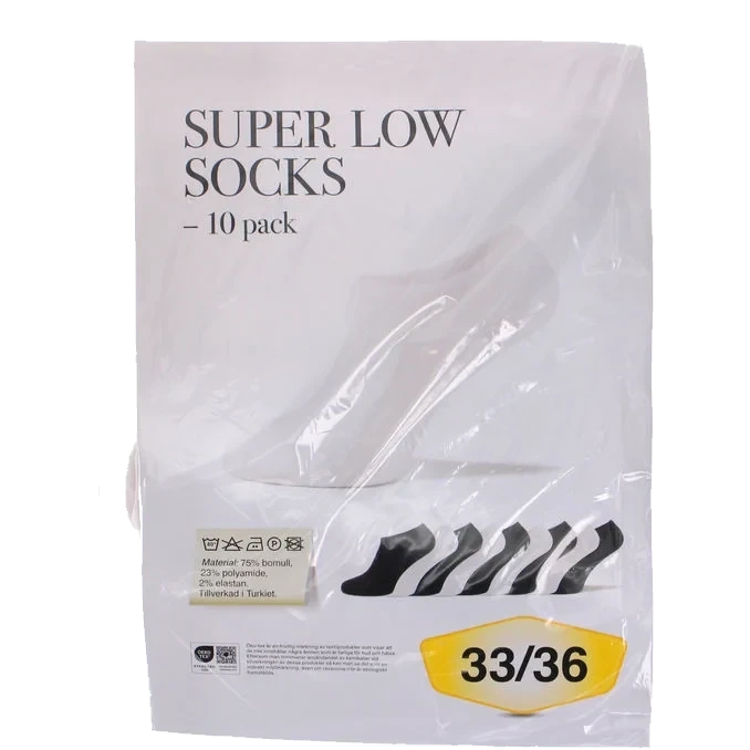 Låga Ankelstrumpor Stl. 33-36 10-pack